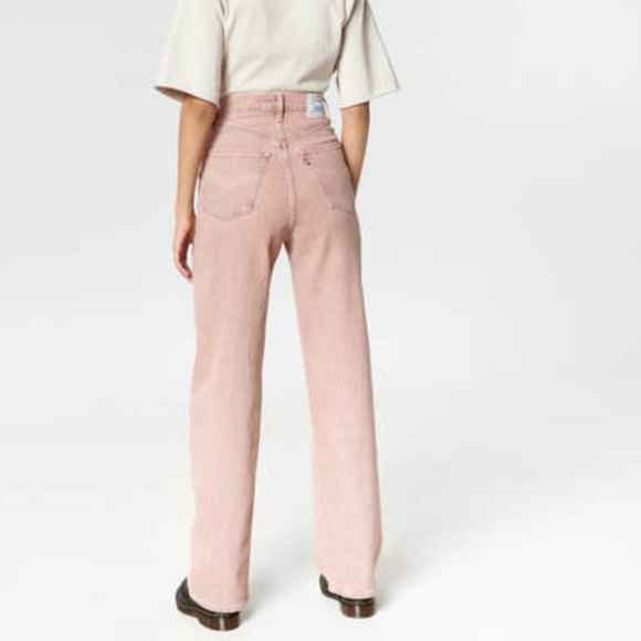 Levi’s Made & Crafted High Loose Wide Straight Leg Ankle Jeans 30x29 Pink Sands - Picture 2 of 13